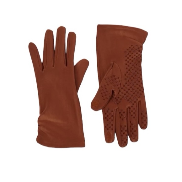 Driving Gloves Tech Touch Fleece Lined Cognac Gloves - Picture 8 of 8